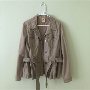Vintage Faded Glory Women's Beige lightweight blazer everyday Jacket